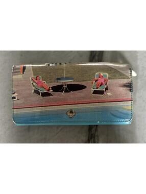 Kate Spade Poolside Wish You We're Here Dive In WalletPoolside Print